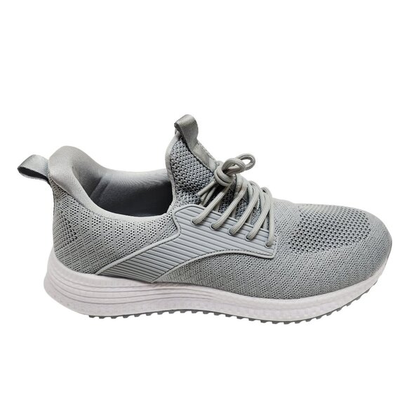Men's Gray Athletic Sneakers Size 10.5 Lightweight Breathable Knit Fabric - Picture 8 of 11